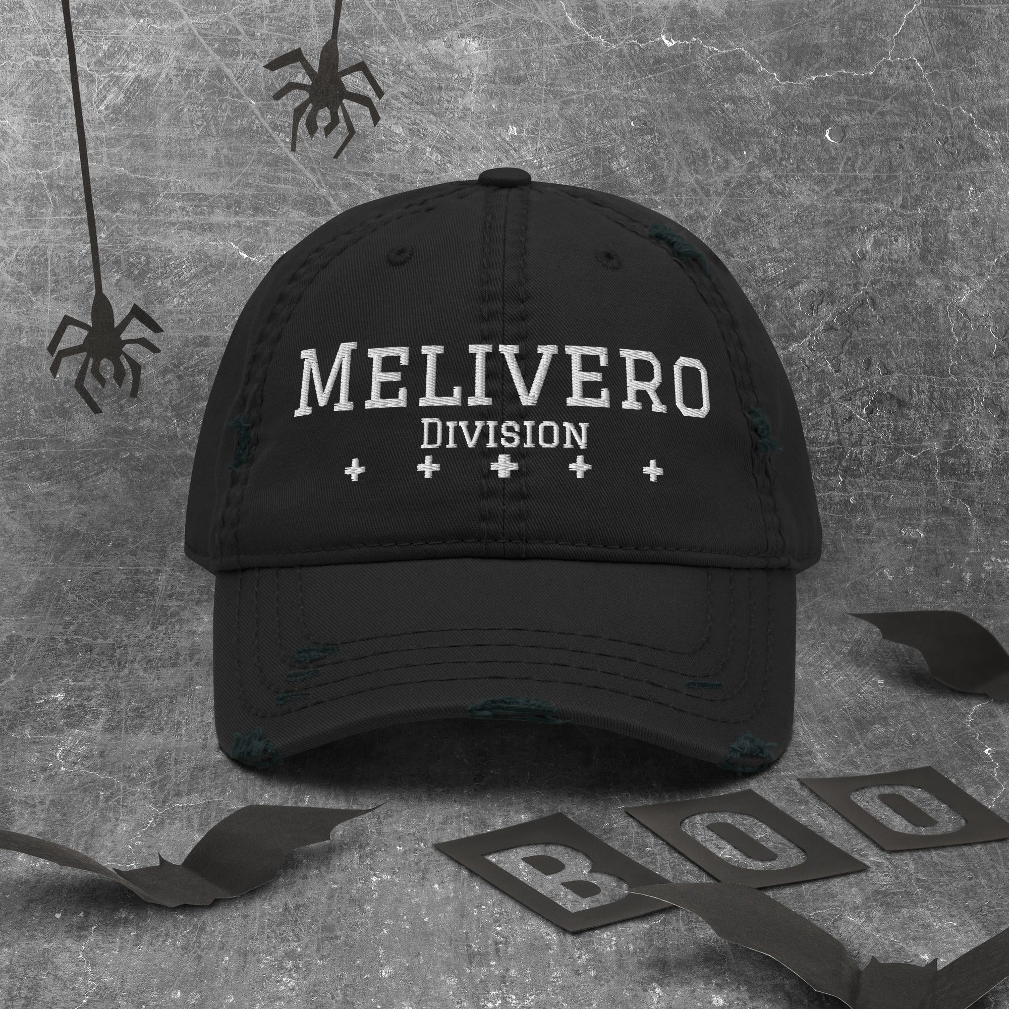 Premium Dad Hat im Used-Look – Distressed Baseball Cap aus Baumwolle | Melivero Schwarz Melivero