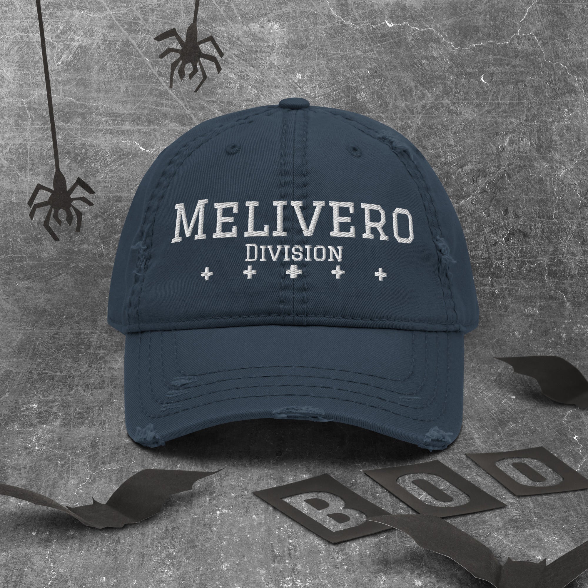Premium Dad Hat im Used-Look – Distressed Baseball Cap aus Baumwolle | Melivero Navy Melivero