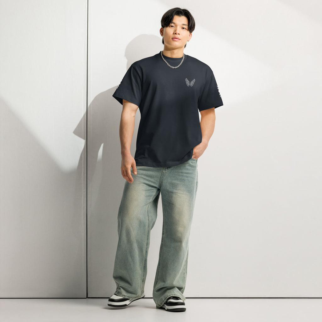 Melivero Premium Boxy T-Shirt Herren – Oversized Fit | Schwarz Navy Vintage S–2XL Melivero