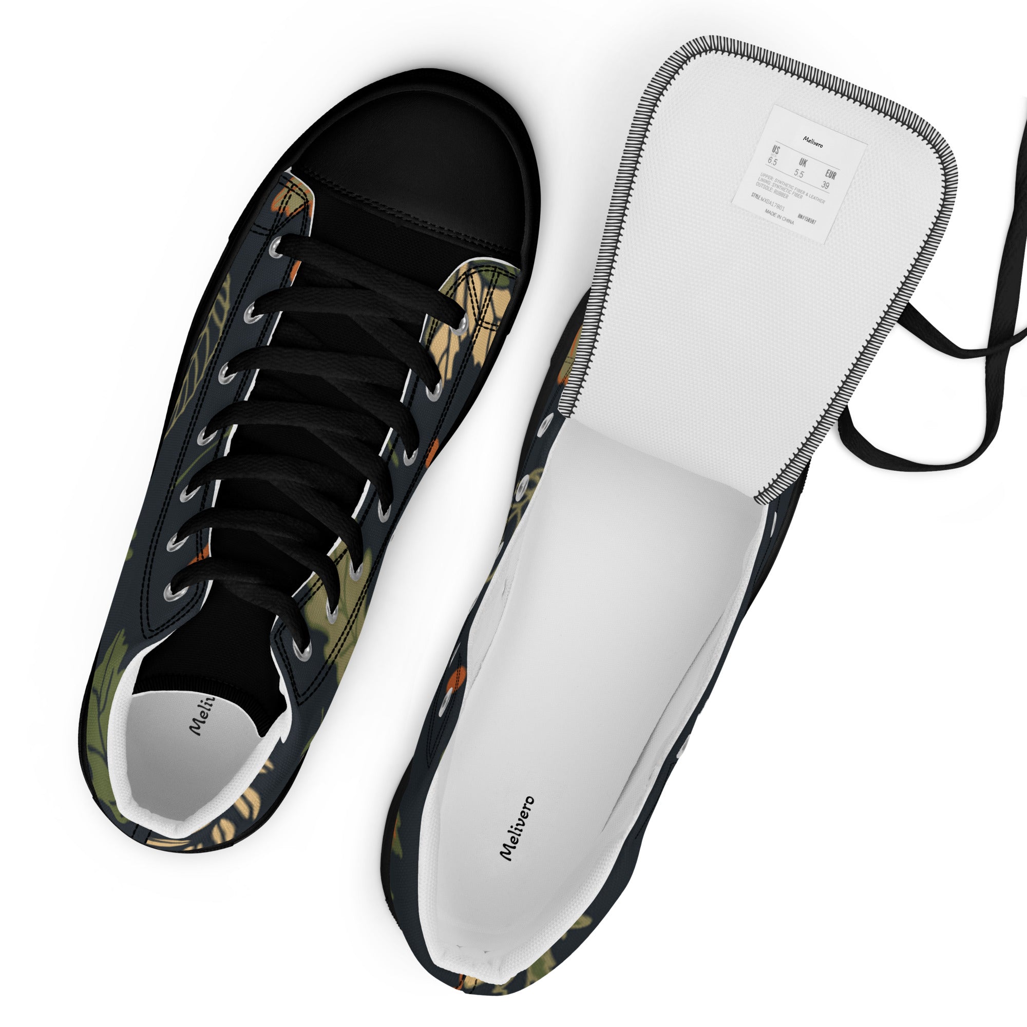 High-Top Canvas Sneaker Herren – Schwarz & Weiß | Melivero Melivero