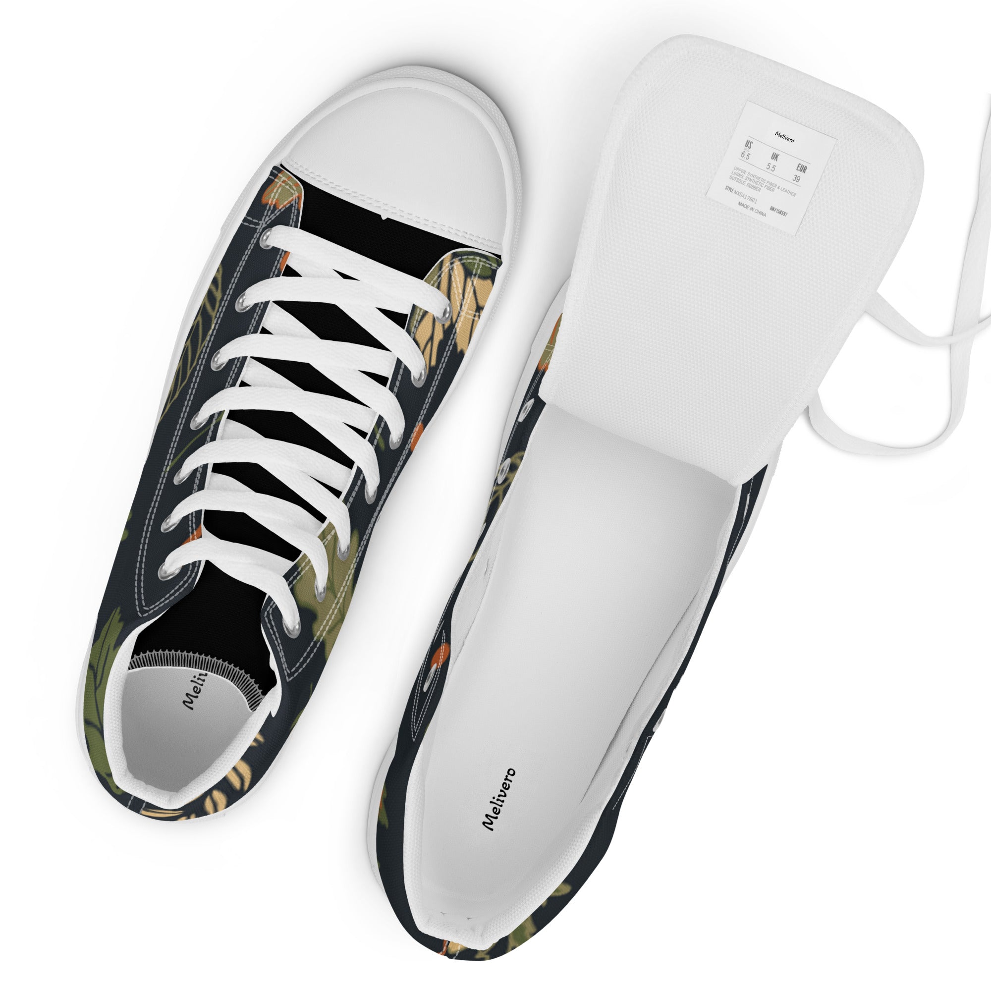 High-Top Canvas Sneaker Herren – Schwarz & Weiß | Melivero Melivero