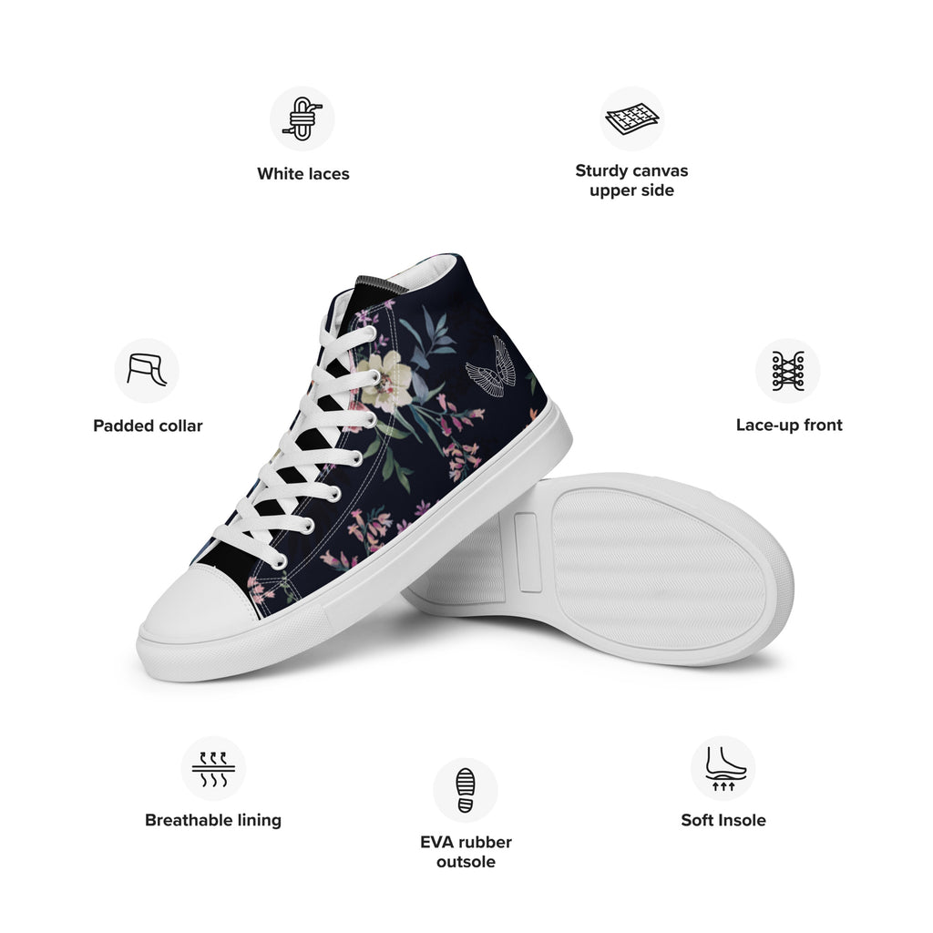 Melivero High-Top Sneaker Unisex – Canvas Leinenschuhe | Schwarz Weiß | EU 37,5–47,5 Melivero