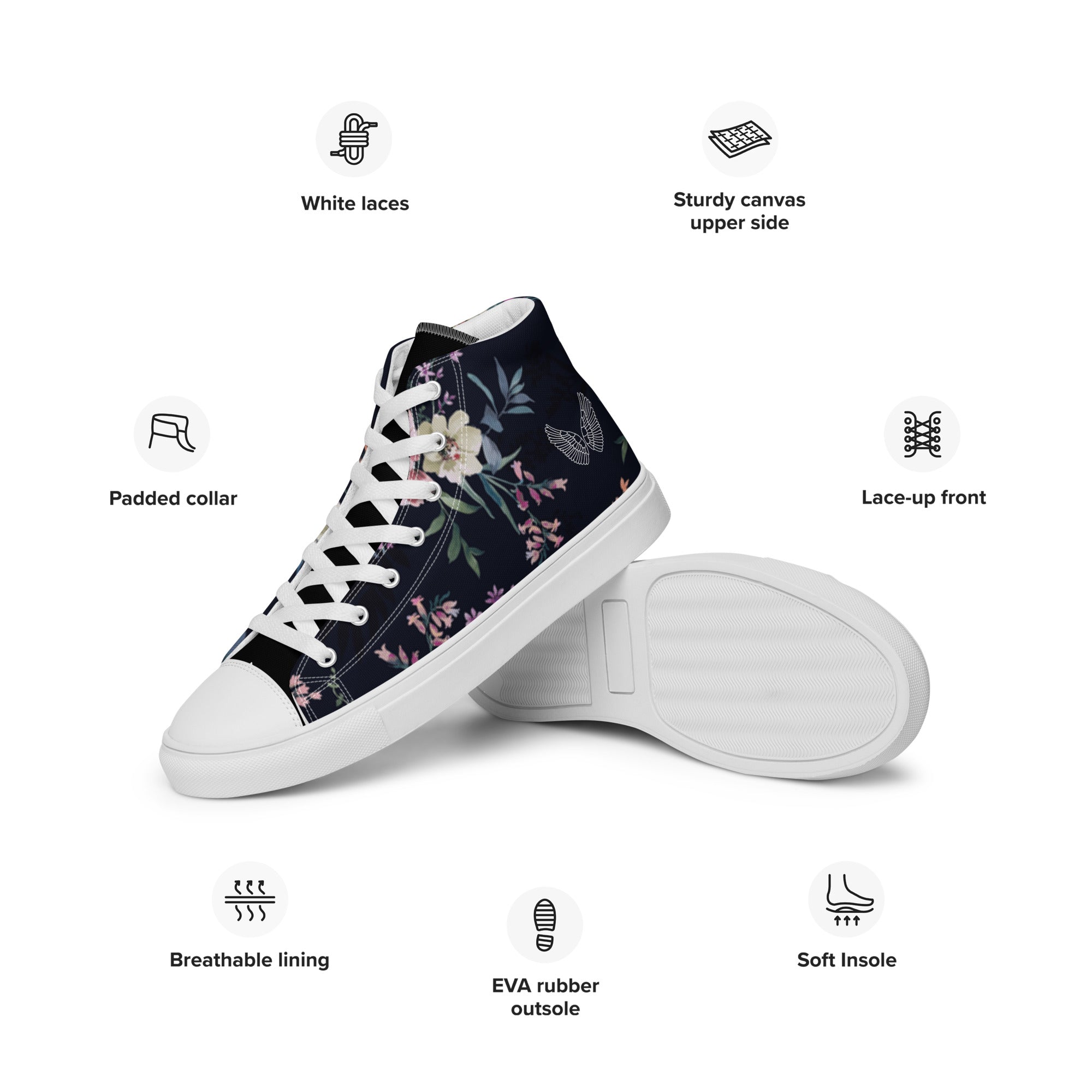 Melivero High-Top Sneaker Unisex – Canvas Leinenschuhe | Schwarz Weiß | EU 37,5–47,5 Melivero