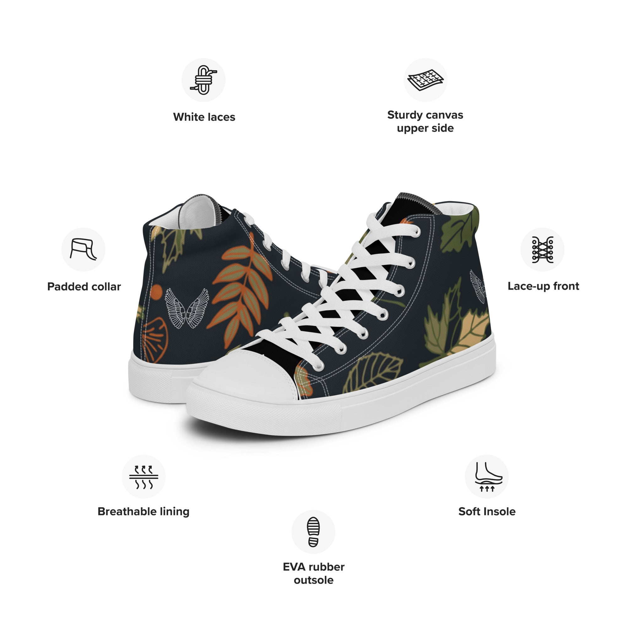 High-Top Canvas Sneaker Herren – Schwarz & Weiß | Melivero Melivero
