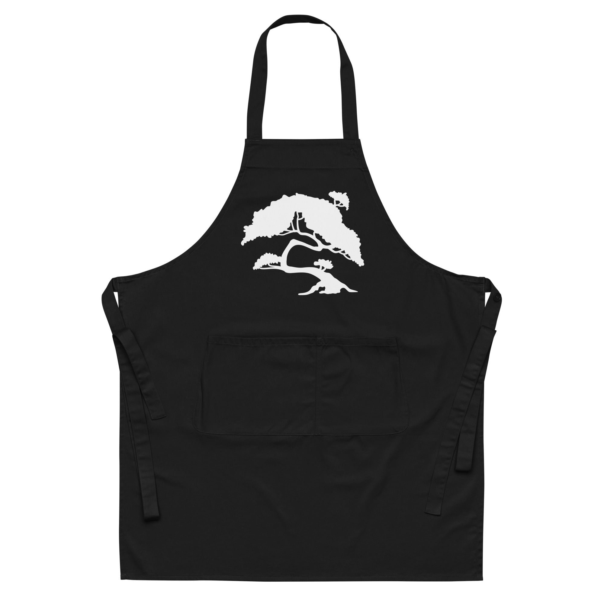Bio-Baumwolle Küchenschürze mit Tasche – Schwarz & Navy | Melivero Melivero