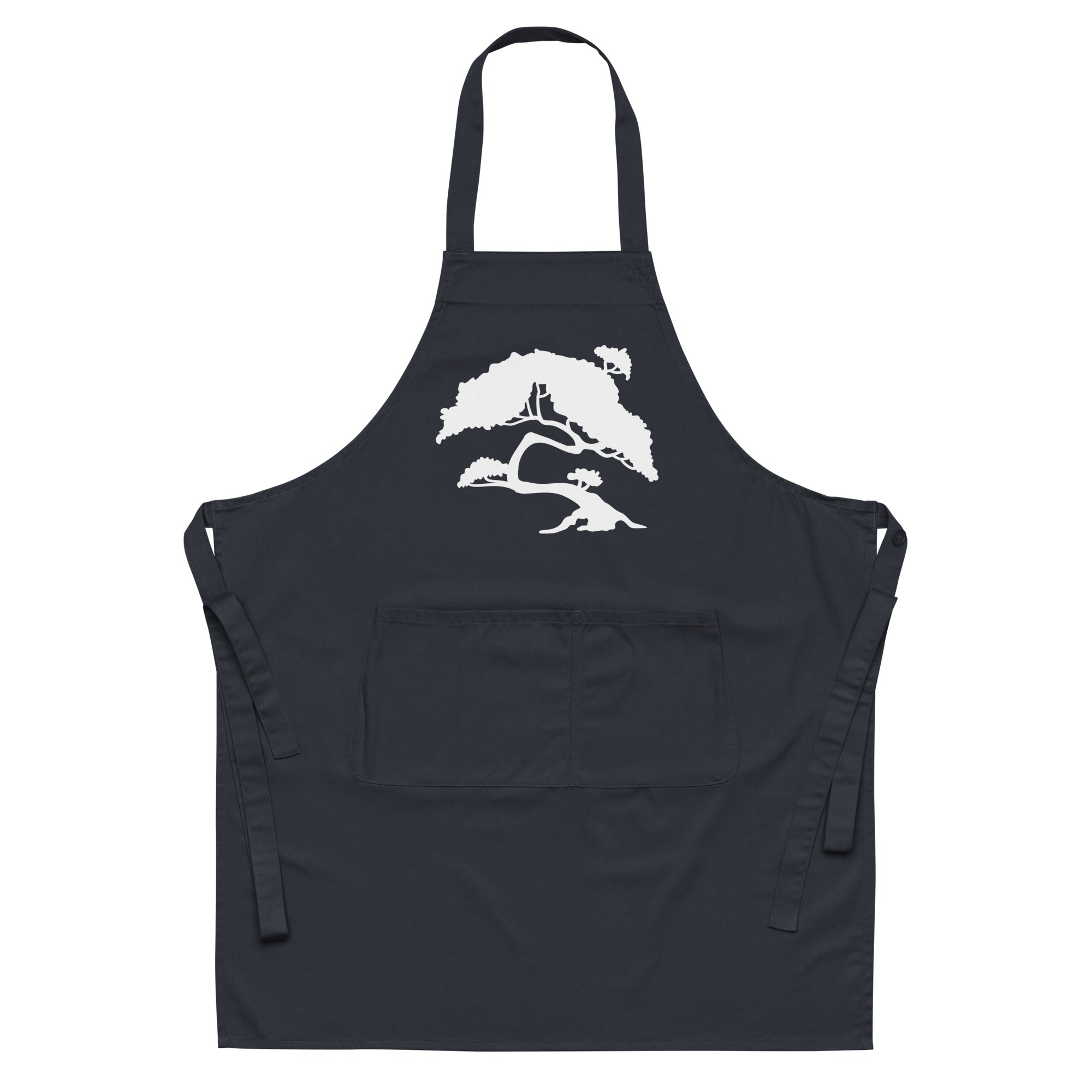 Bio-Baumwolle Küchenschürze mit Tasche – Schwarz & Navy | Melivero Melivero