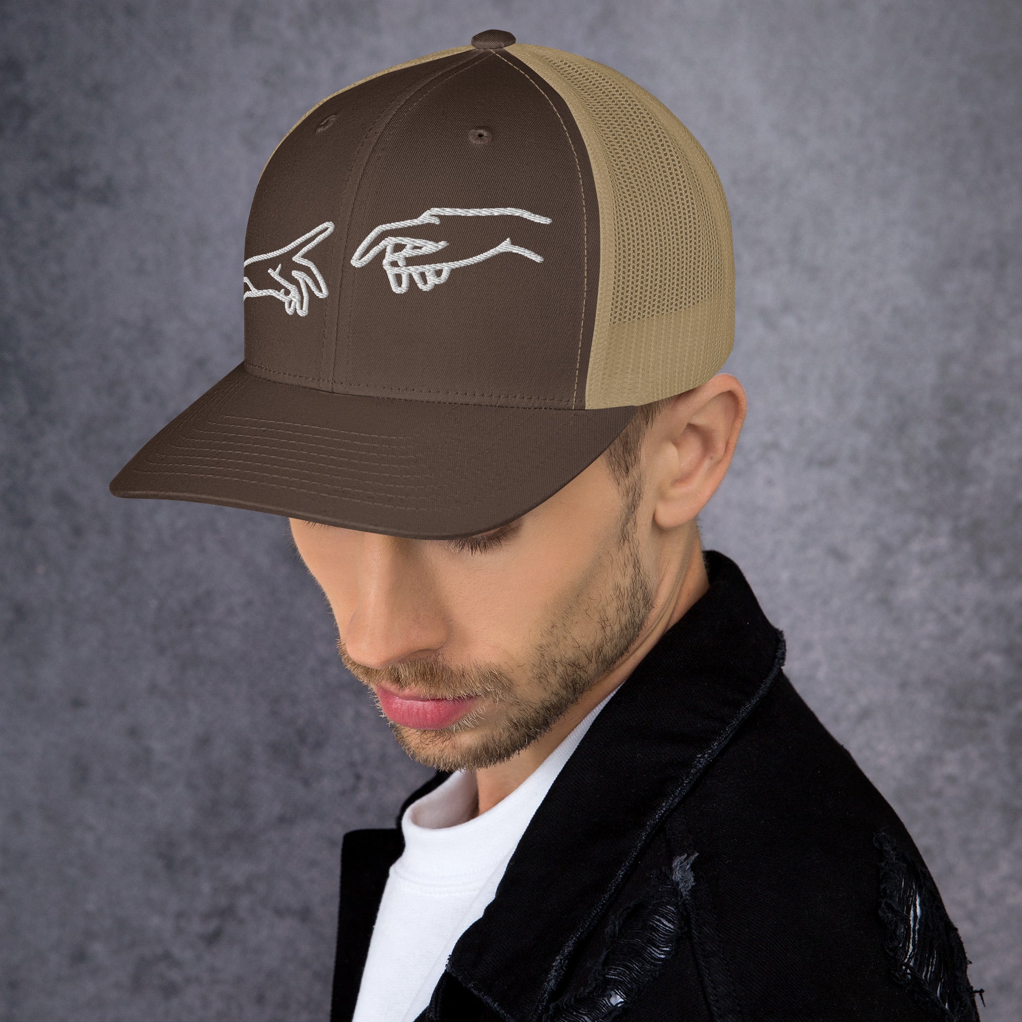 Retro Trucker Cap | Mesh-Rückseite Unisex in 14 Farben Braun Khaki Melivero