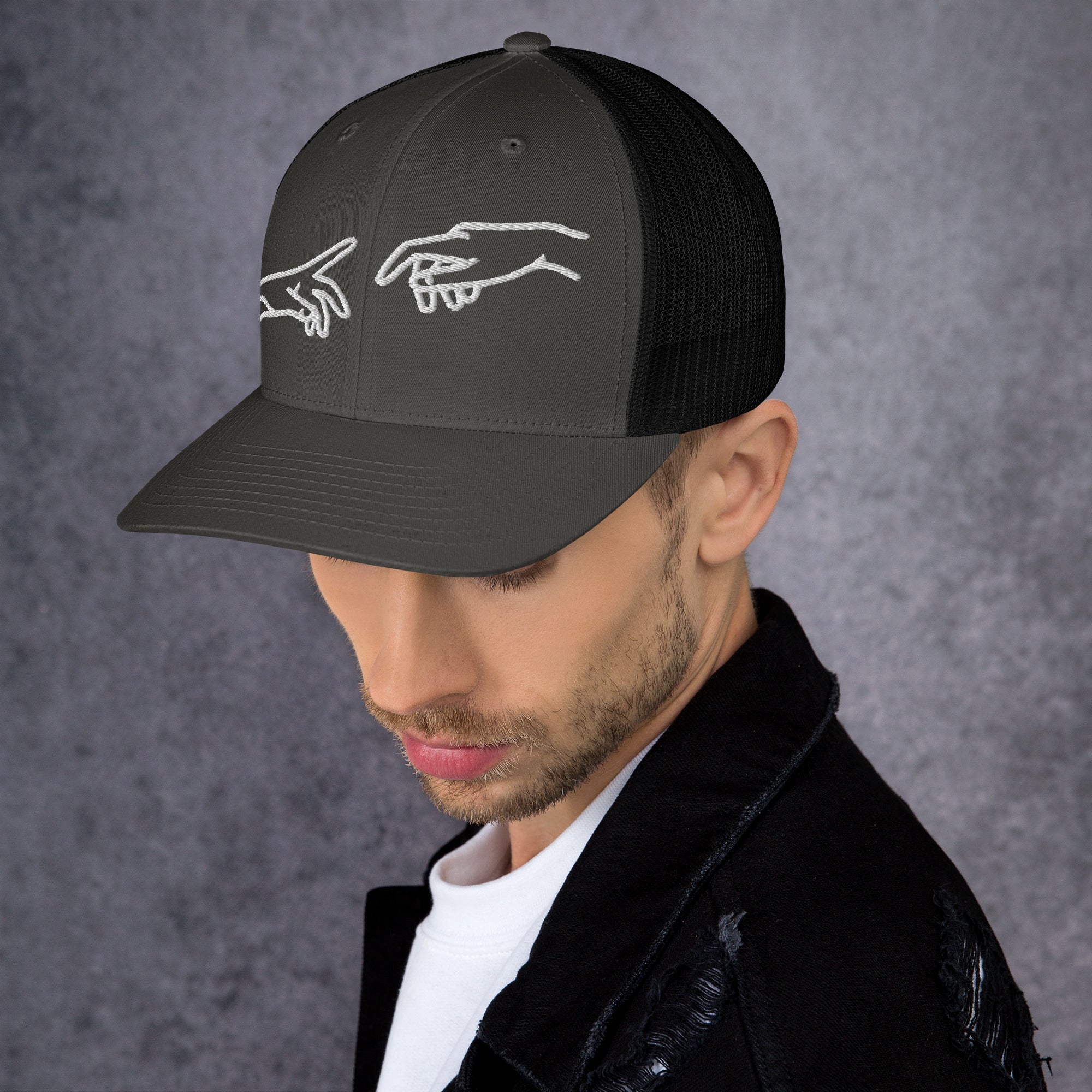 Retro Trucker Cap | Mesh-Rückseite Unisex in 14 Farben Charcoal Black Melivero