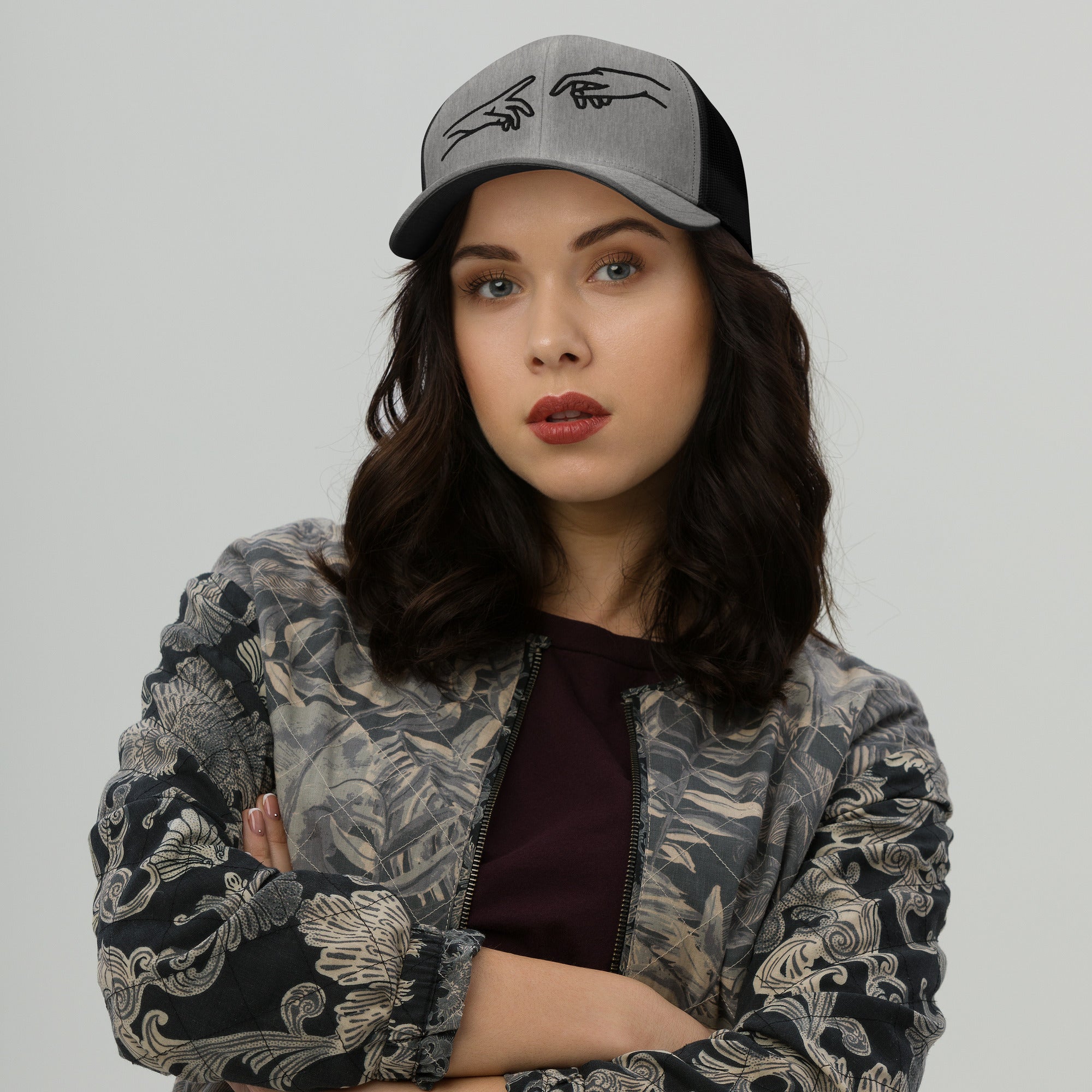 Retro Trucker Cap | Mesh Cap Unisex in 8 Farben Heather Black Melivero