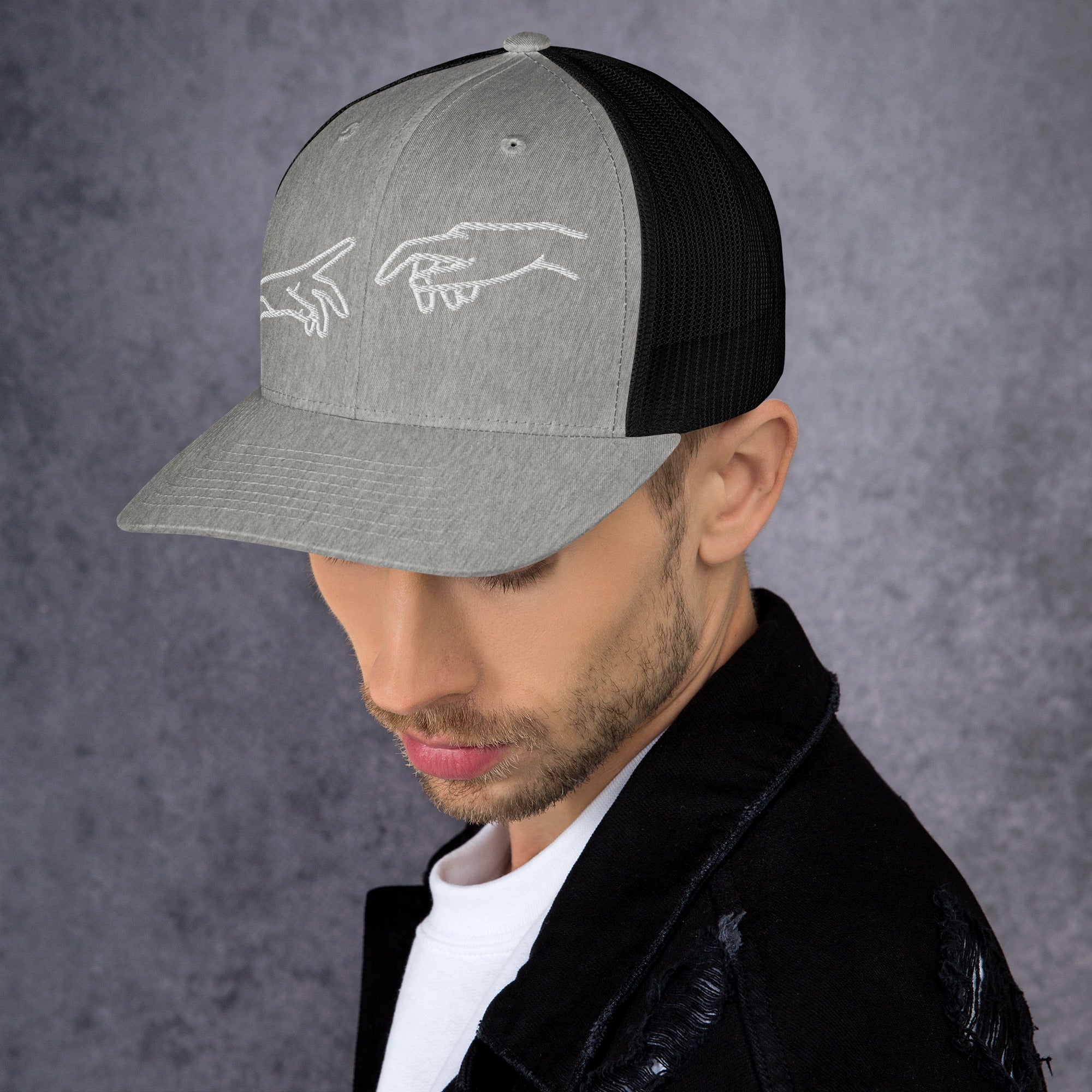 Retro Trucker Cap | Mesh-Rückseite Unisex in 14 Farben Heather Black Melivero