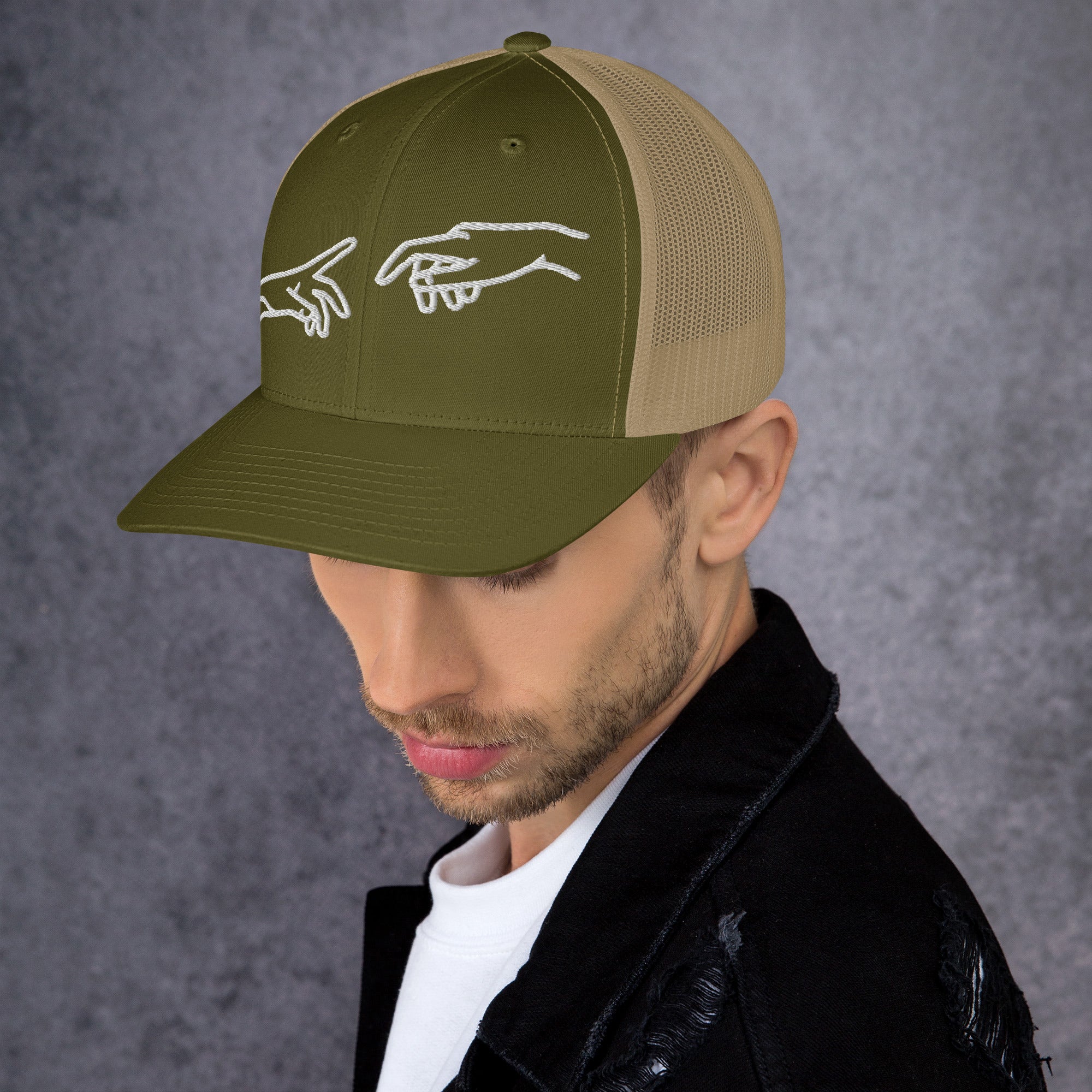 Retro Trucker Cap | Mesh-Rückseite Unisex in 14 Farben Moss Khaki Melivero