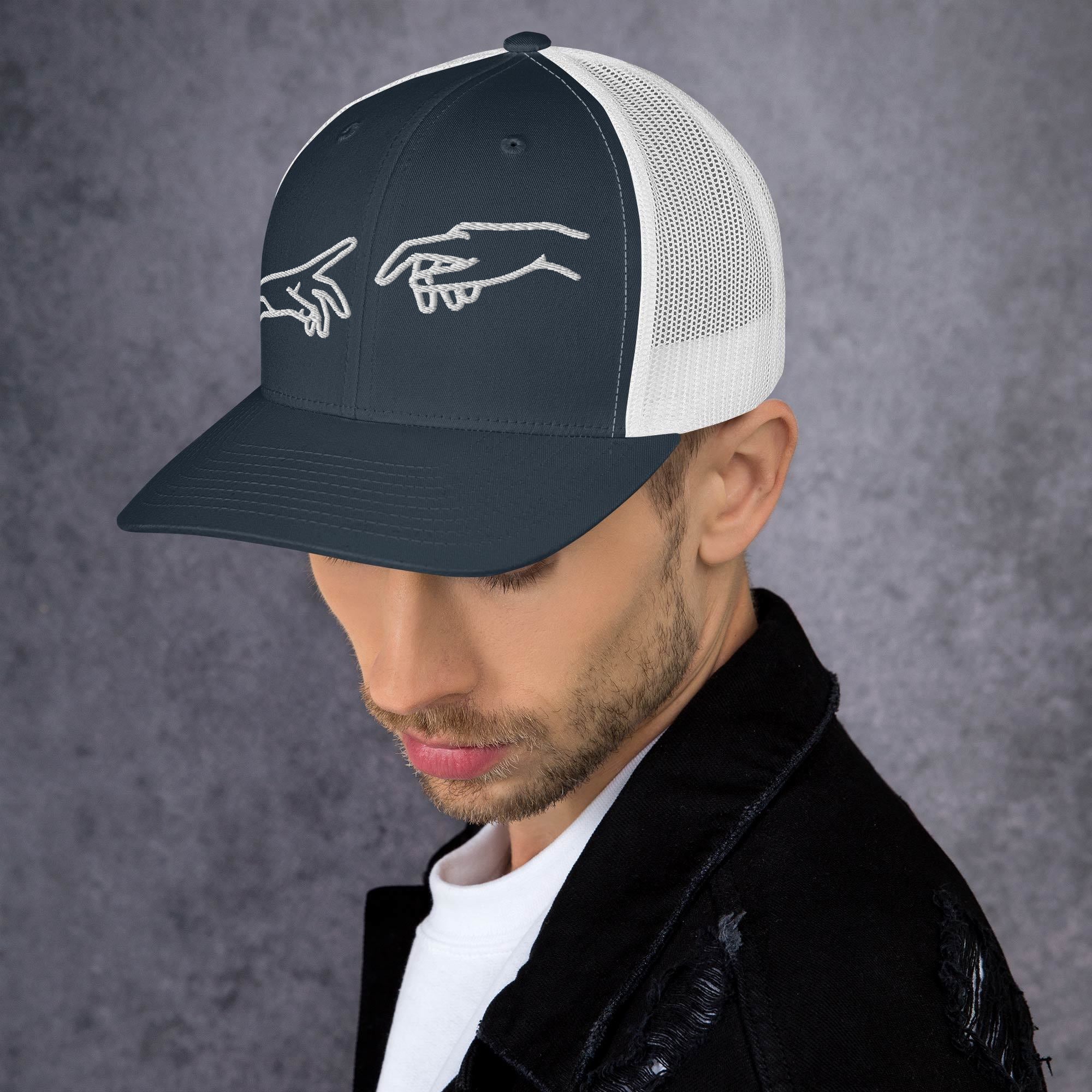 Retro Trucker Cap | Mesh-Rückseite Unisex in 14 Farben Navy Weiß Melivero