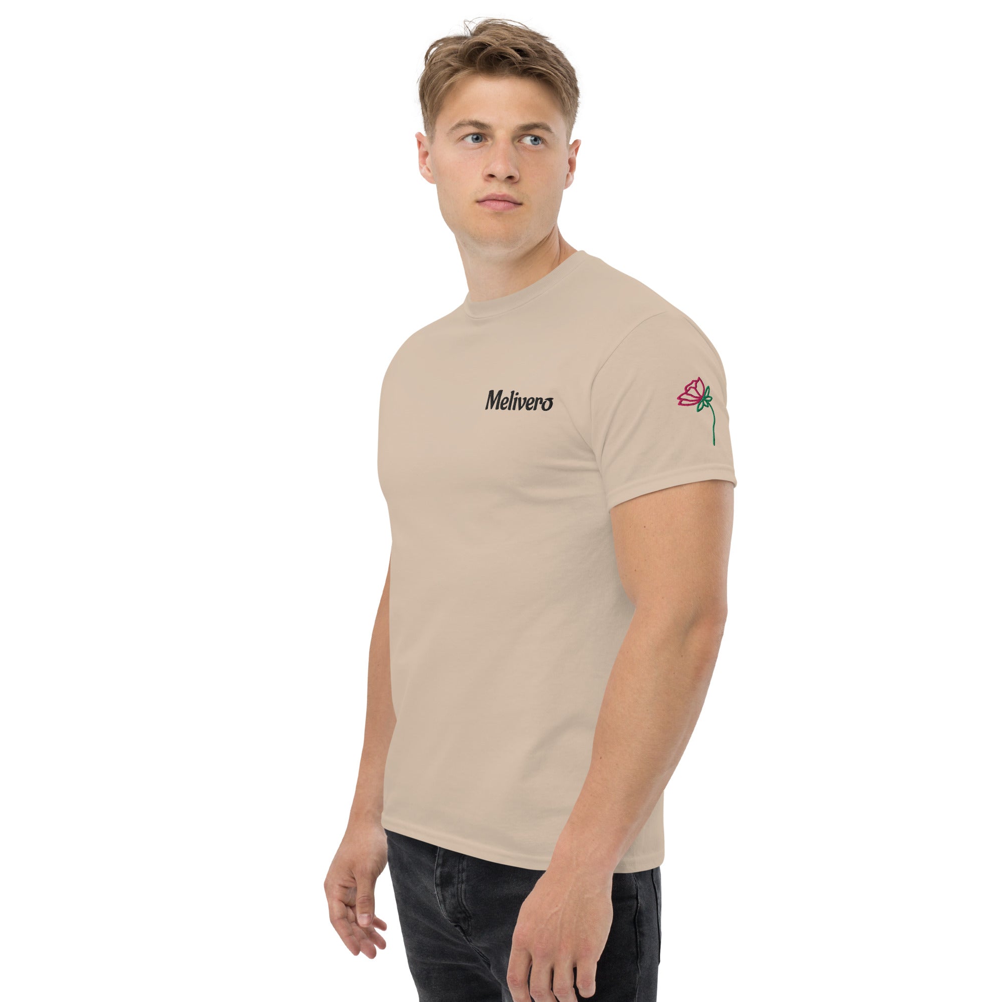 Klassisches Unisex T-Shirt – 100% Baumwolle in Sand, Natur & Weiß | Melivero Sand Melivero