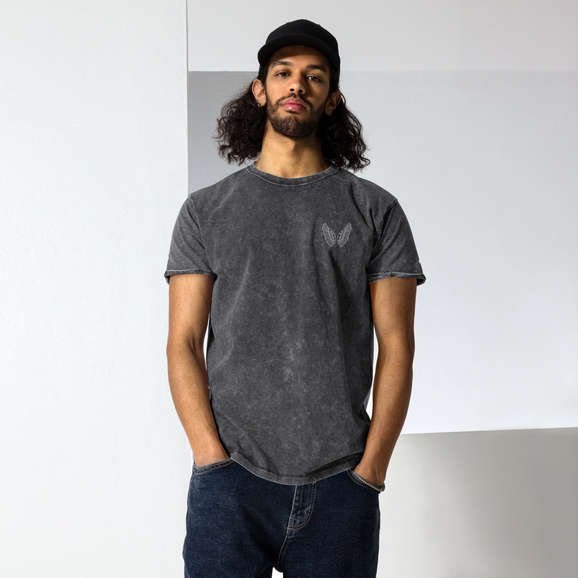 Schwarzes Denim T-Shirt Unisex | 100% Baumwolle Streetwear S–2XL Melivero
