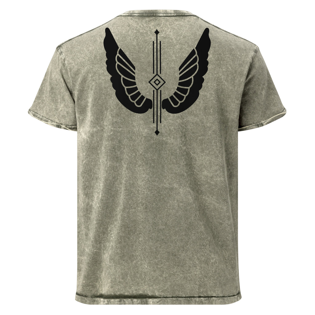 Unisex Denim T-Shirt – Garnet Red, Army Green & Denim Blue | Melivero Melivero