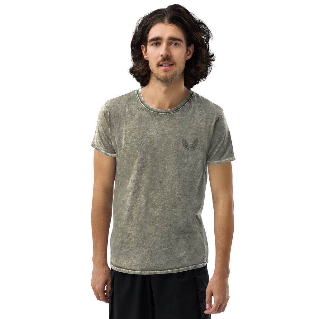 Unisex Denim T-Shirt – Garnet Red, Army Green & Denim Blue | Melivero Melivero