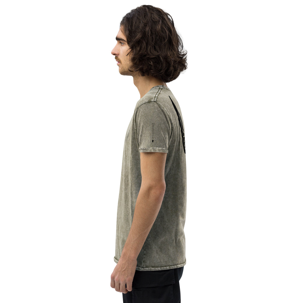Unisex Denim T-Shirt – Garnet Red, Army Green & Denim Blue | Melivero Melivero