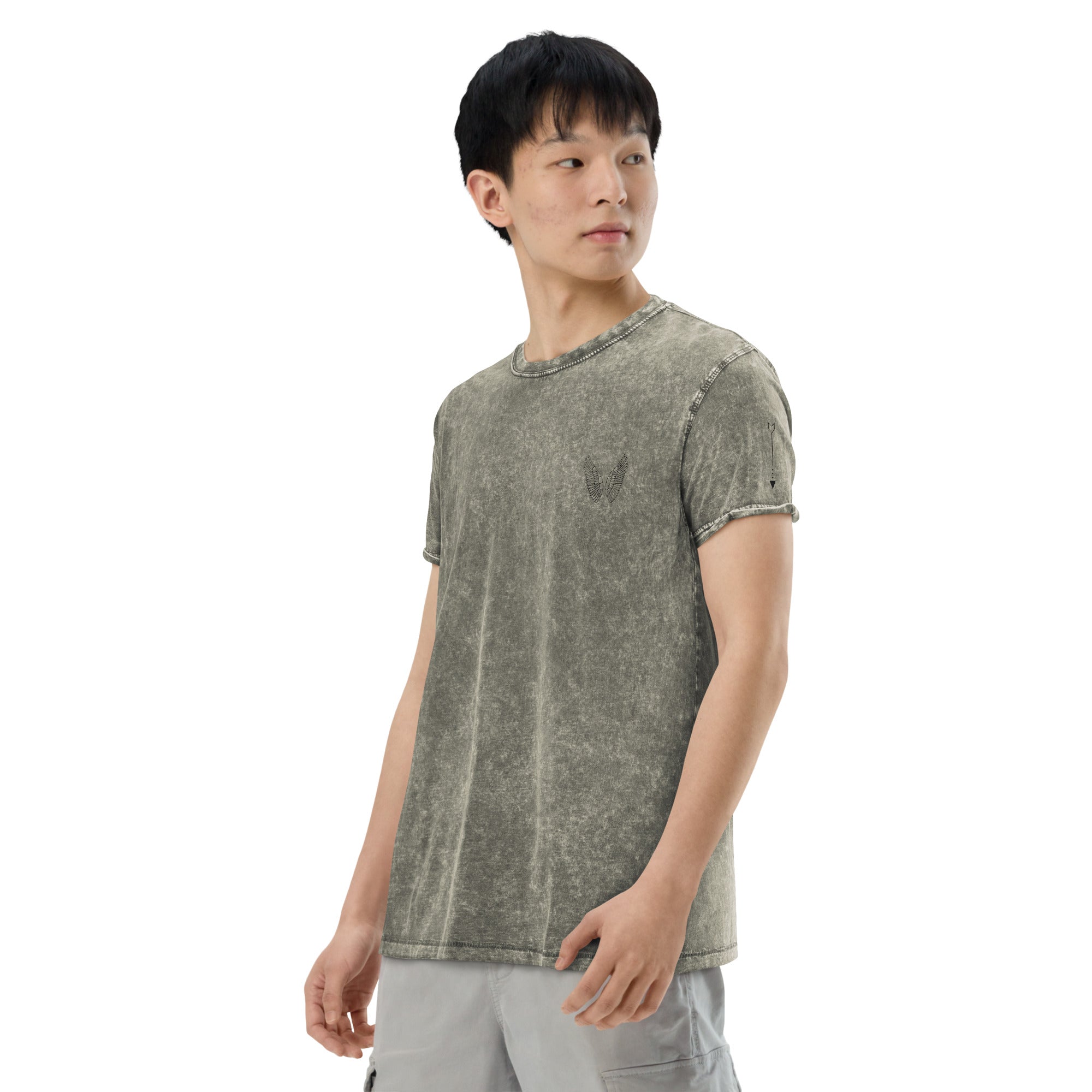Unisex Denim T-Shirt – Garnet Red, Army Green & Denim Blue | Melivero Melivero