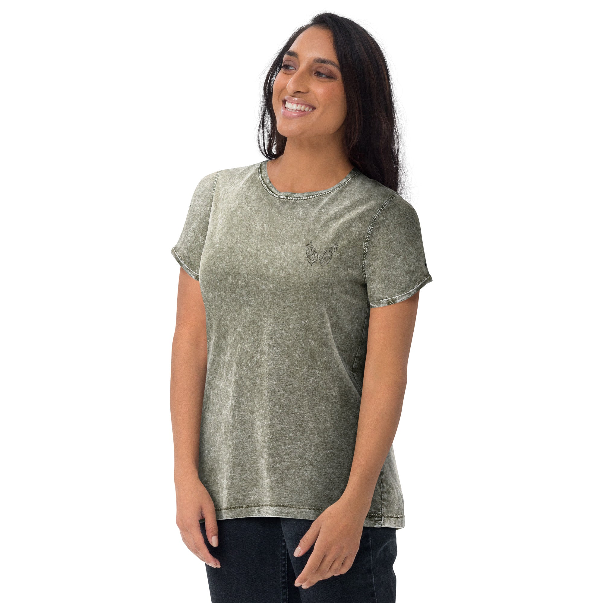 Unisex Denim T-Shirt – Garnet Red, Army Green & Denim Blue | Melivero Melivero