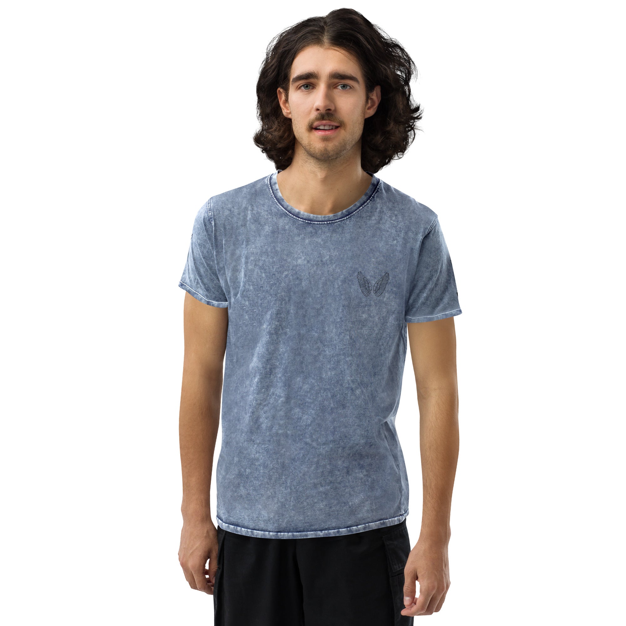 Unisex Denim T-Shirt – Garnet Red, Army Green & Denim Blue | Melivero Melivero