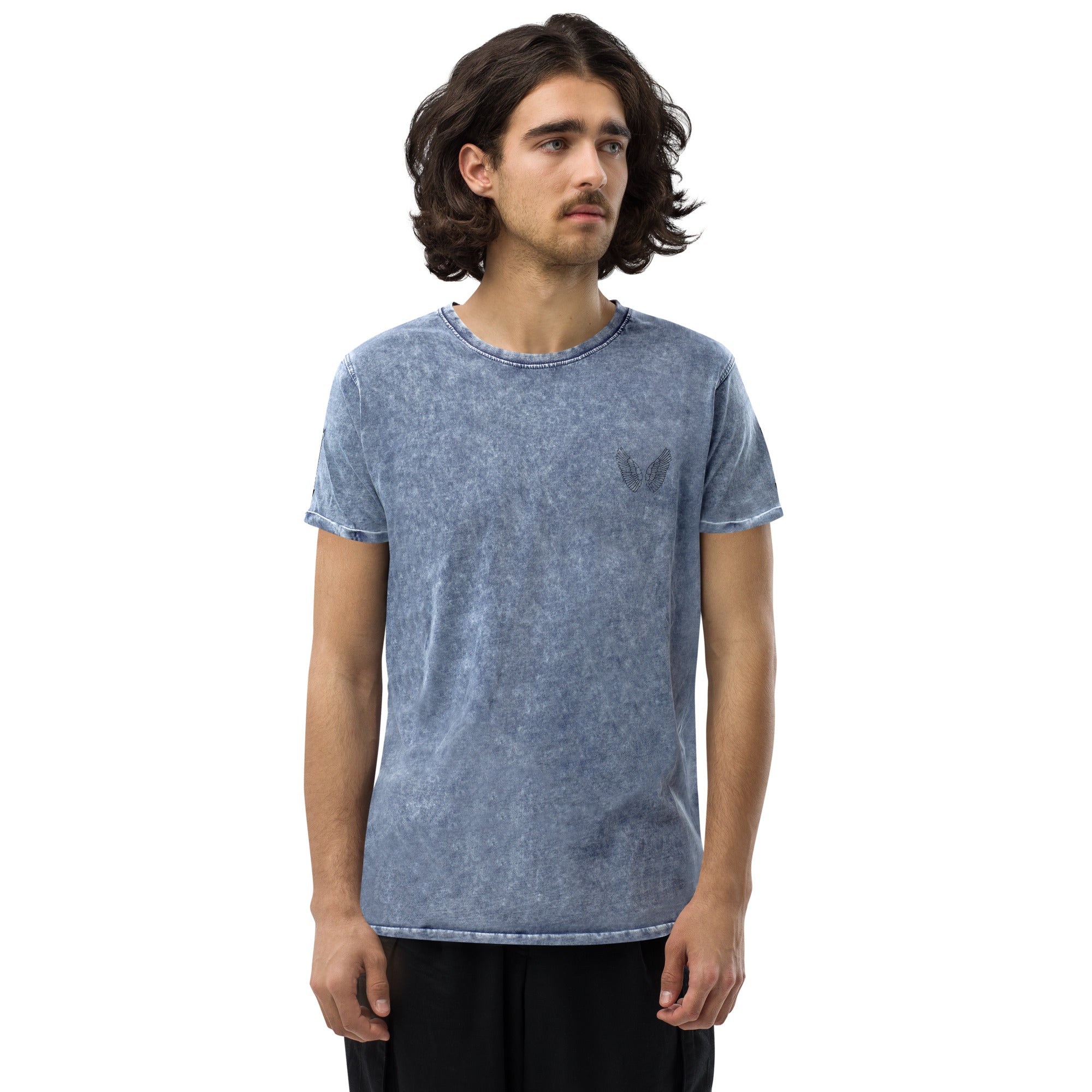 Unisex Denim T-Shirt – Garnet Red, Army Green & Denim Blue | Melivero Melivero