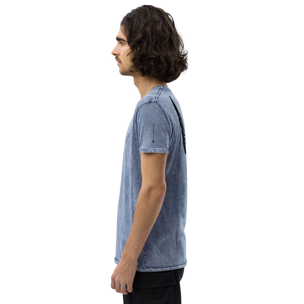 Unisex Denim T-Shirt – Garnet Red, Army Green & Denim Blue | Melivero Melivero