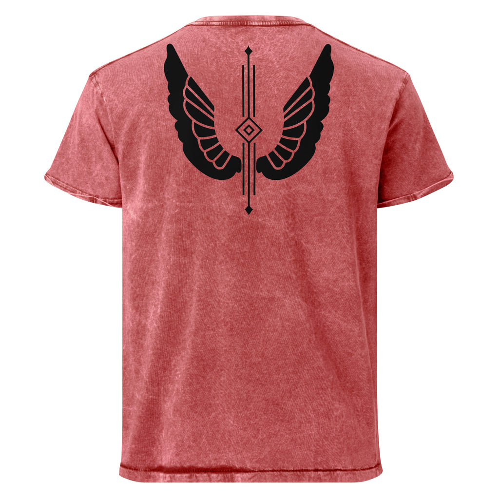 Unisex Denim T-Shirt – Garnet Red, Army Green & Denim Blue | Melivero Melivero