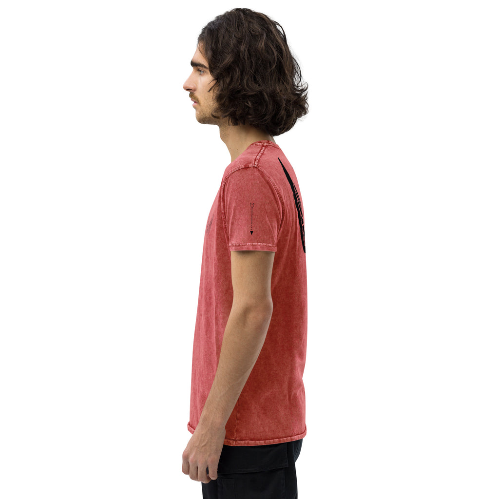 Unisex Denim T-Shirt – Garnet Red, Army Green & Denim Blue | Melivero Melivero
