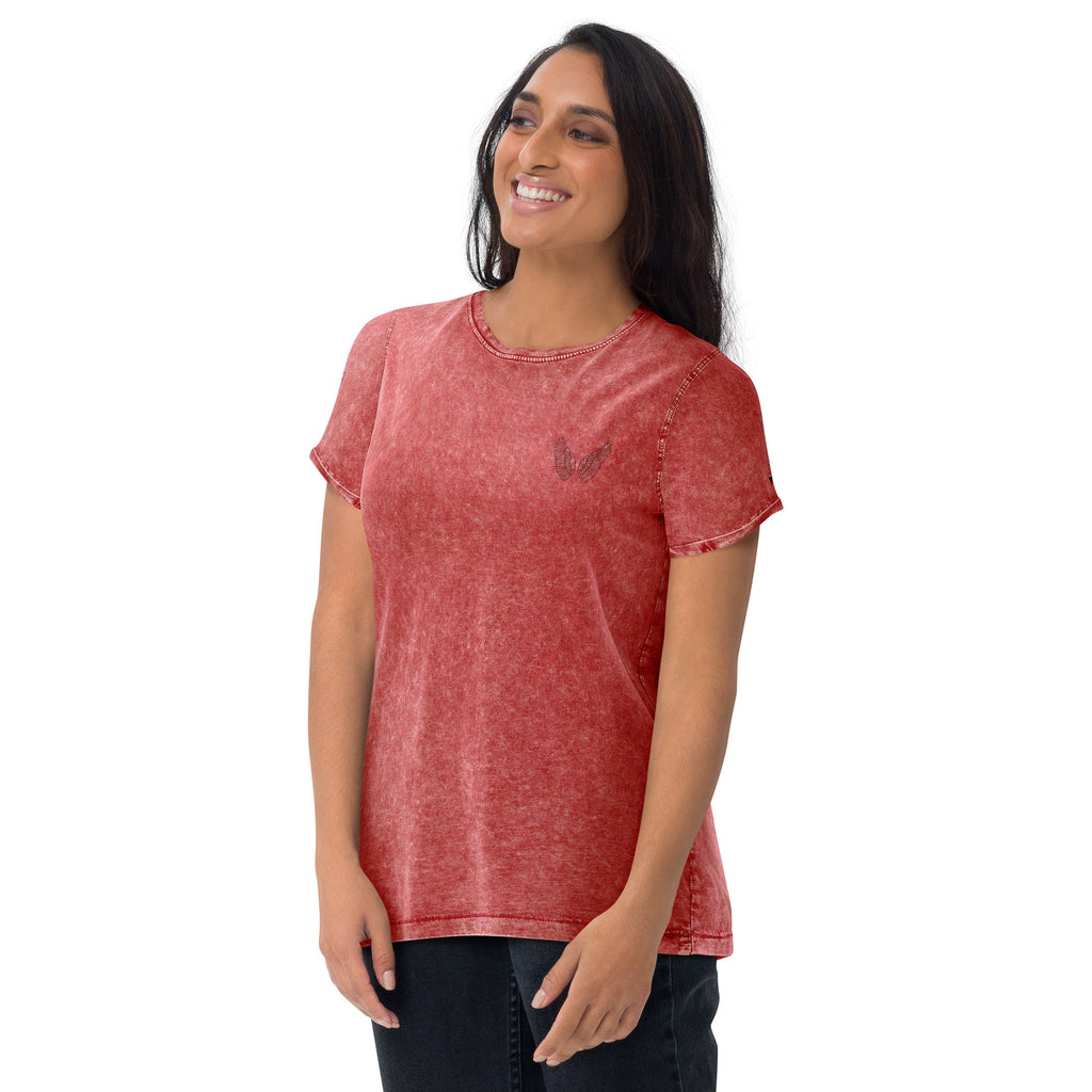 Unisex Denim T-Shirt – Garnet Red, Army Green & Denim Blue | Melivero Melivero