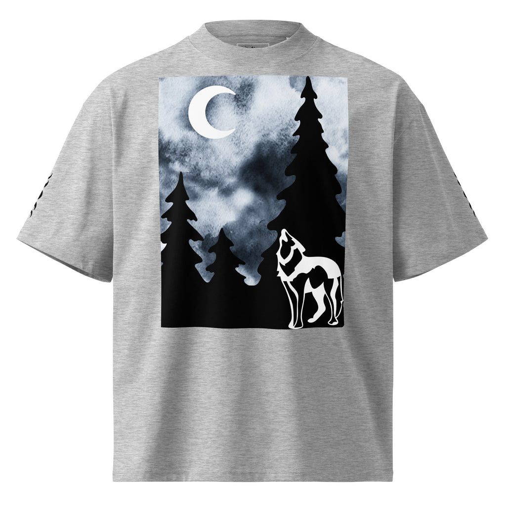 Oversized Bio-T-Shirt Unisex – GOTS-zertifiziert, Breiter Kragen | Melivero Heather Grau Melivero