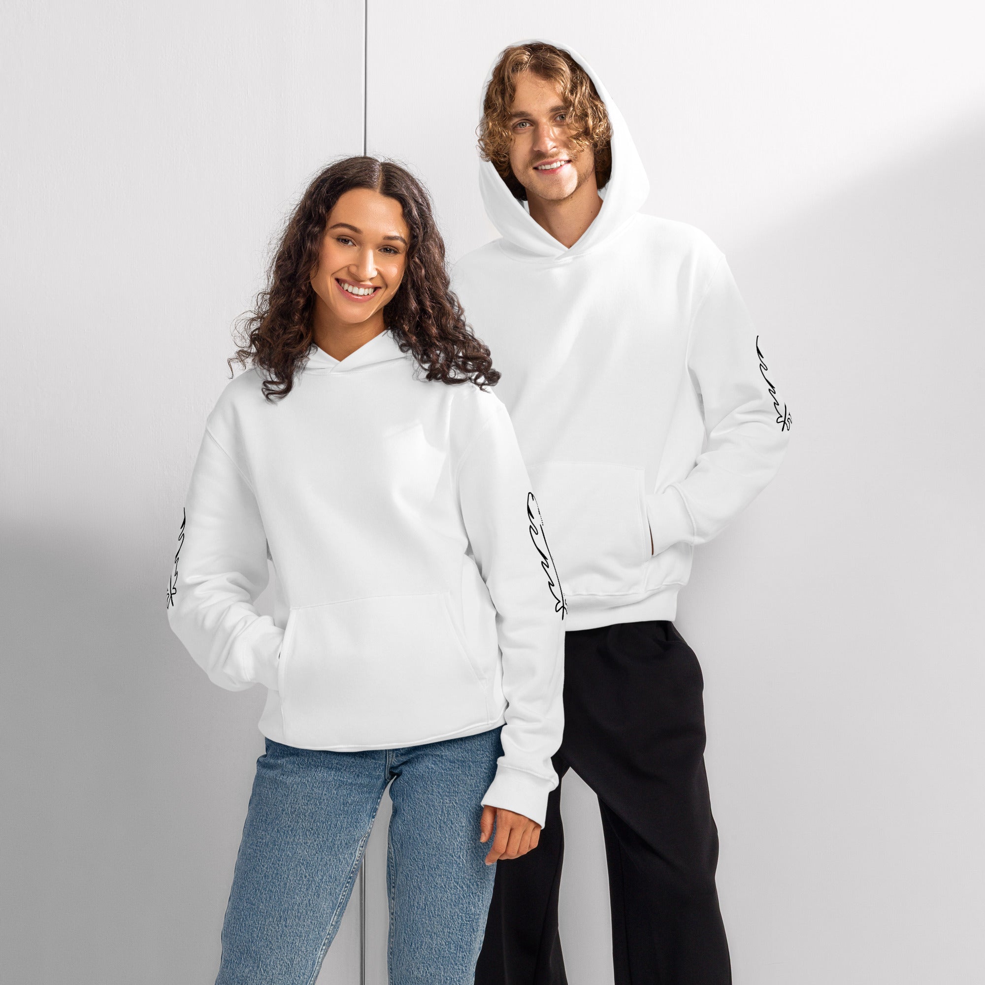 Oversized Hoodie Fleece Unisex – Erdige Farben & Cleanes Design | Melivero Weiß Melivero