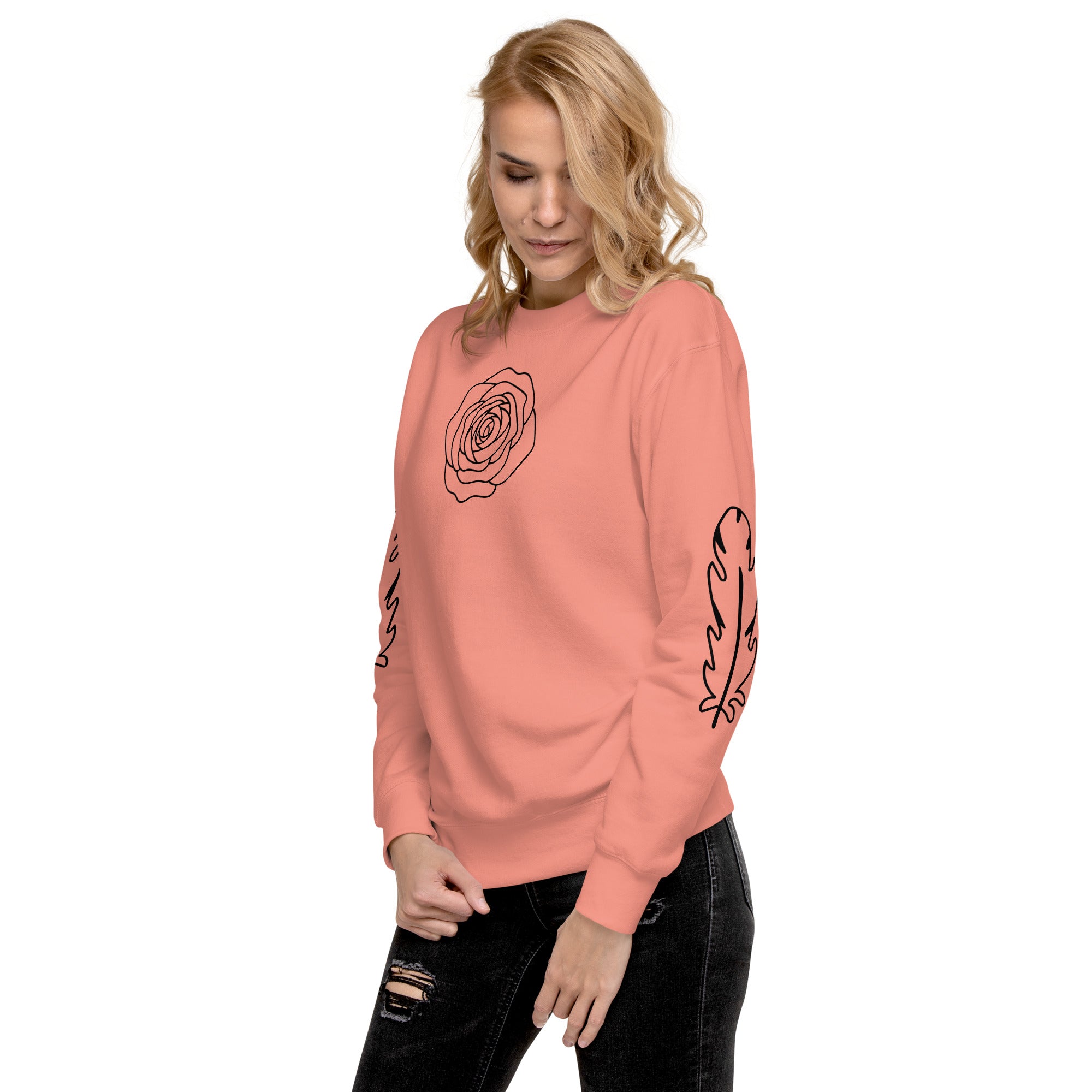 Premium Unisex Sweatshirt – Weicher Rundhals Pullover für Damen & Herren | Melivero Dusty Rose Melivero