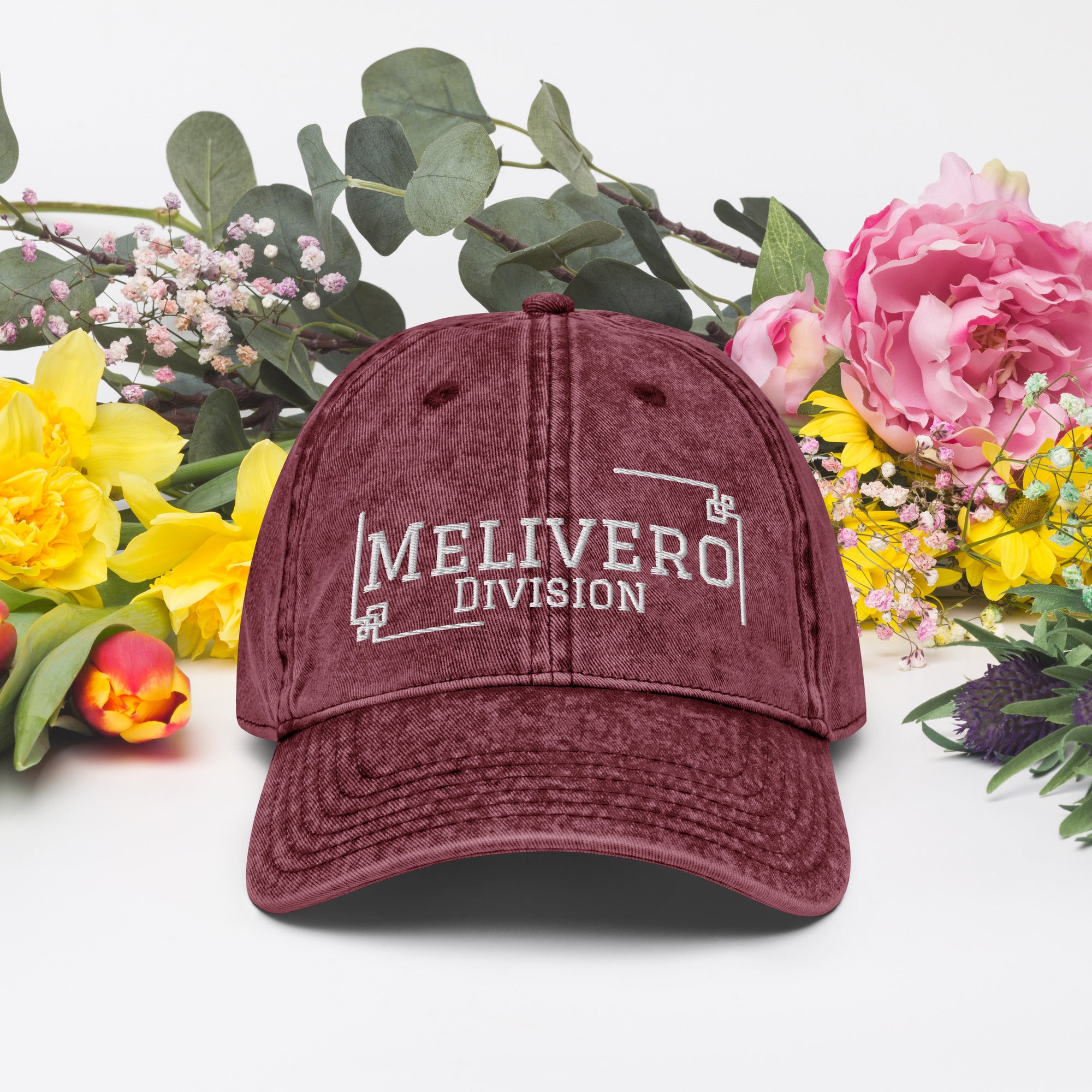 Vintage Cord Cap Schwarz & Navy – Bestickte Cap mit Messing-Schnalle | Melivero Kastanienbraun Melivero